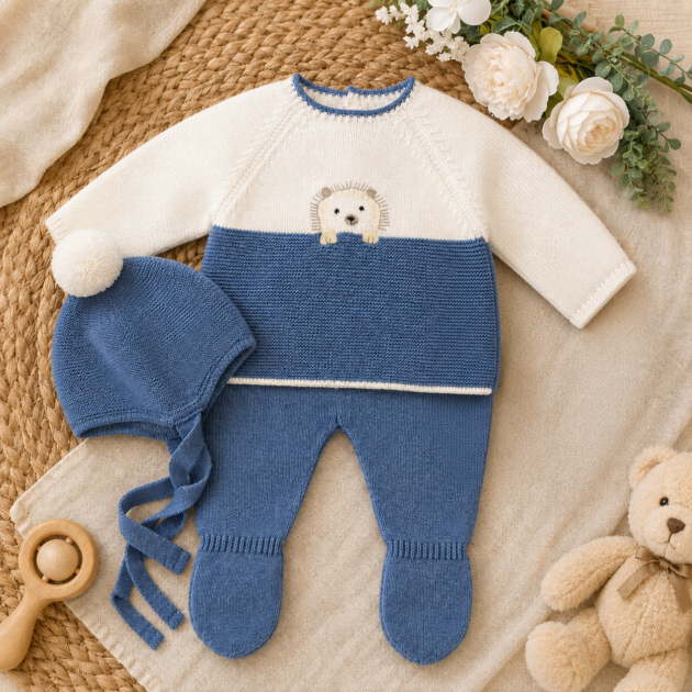Set nascita neonato avion con riccio , cappellino | AI |  T0118 MI