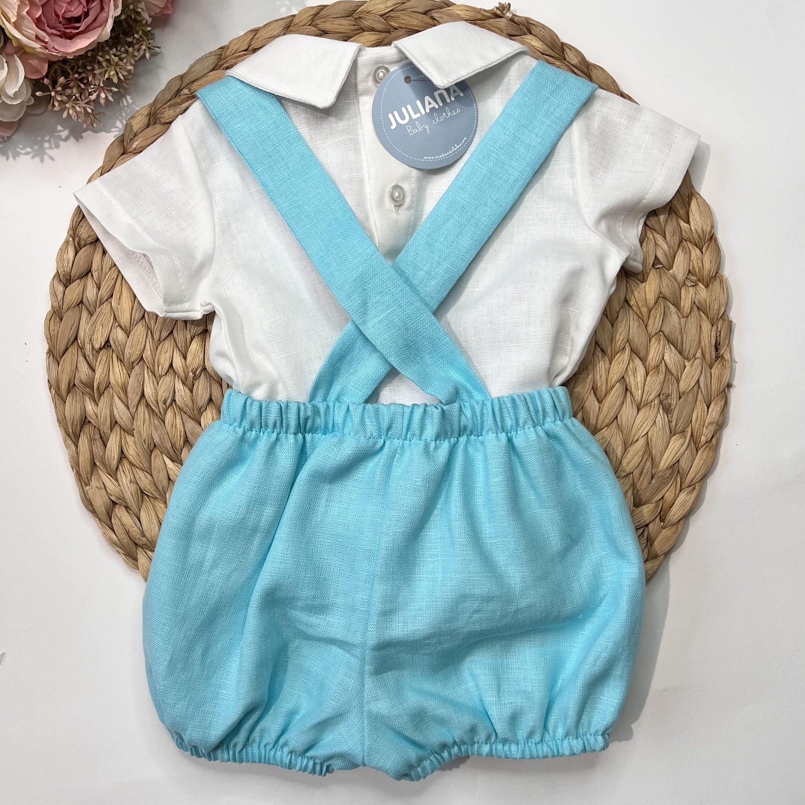 Pagliaccetto Turchese con camicina 25198 JL - immagine 2