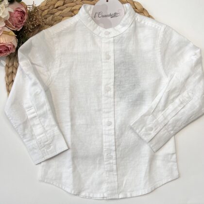 Camicia Bianca Lino collo coreana  SB