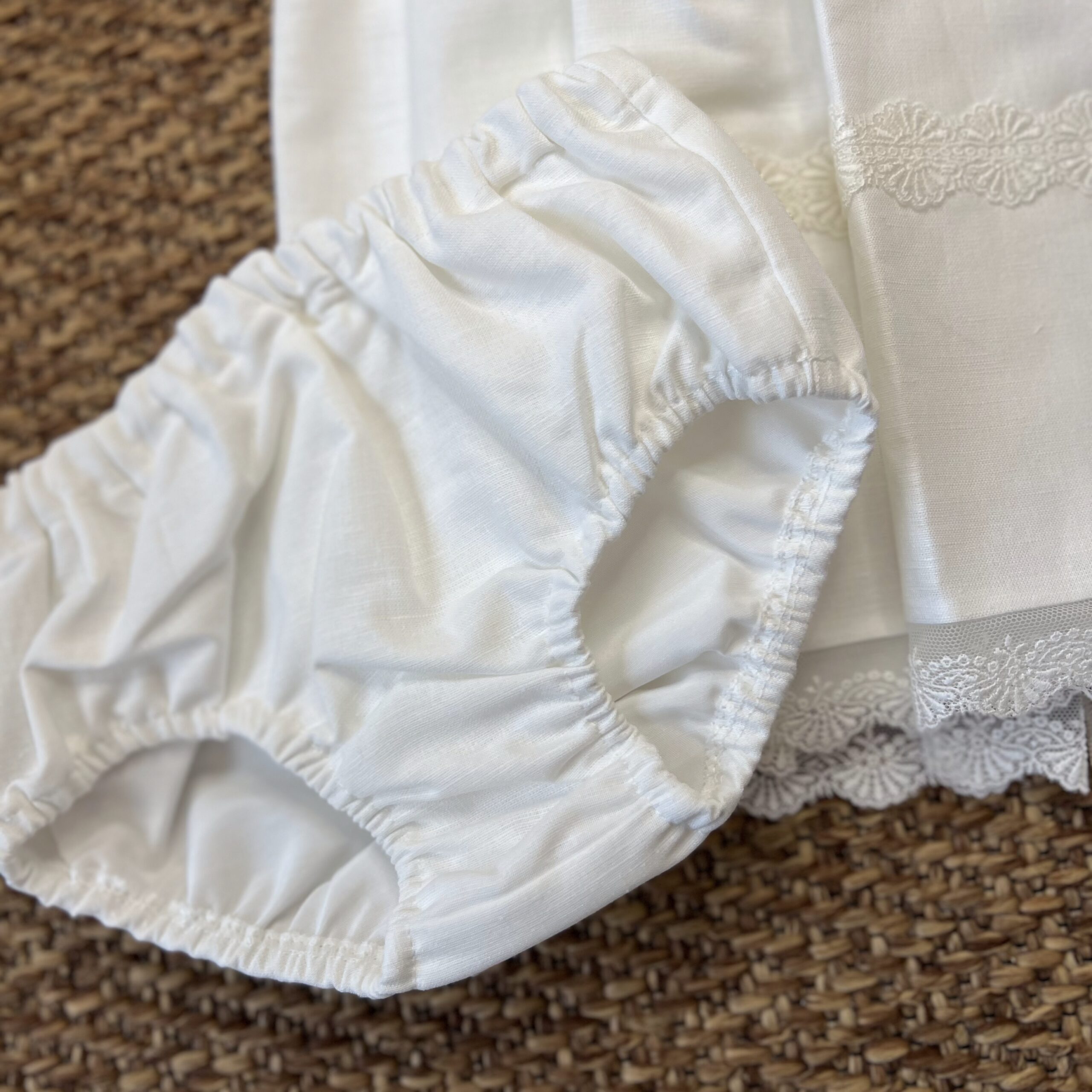 Abitino Lino con fascia Crema con cuffietta e coulotte 5591 NS - immagine 3