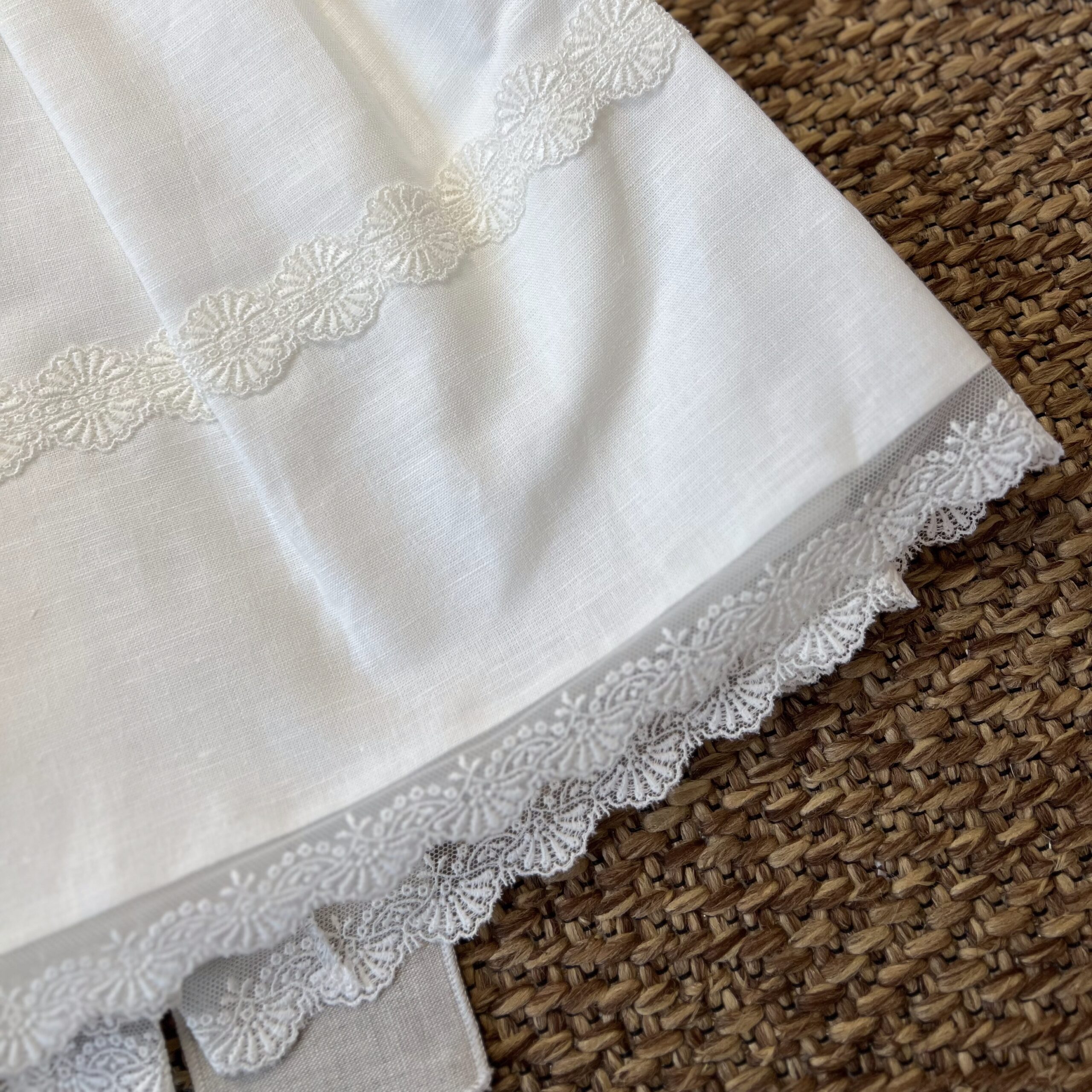 Abitino Lino con fascia Crema con cuffietta e coulotte 5591 NS - immagine 2