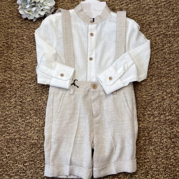 Completo lino con camicia alla coreana 52106-147 DD