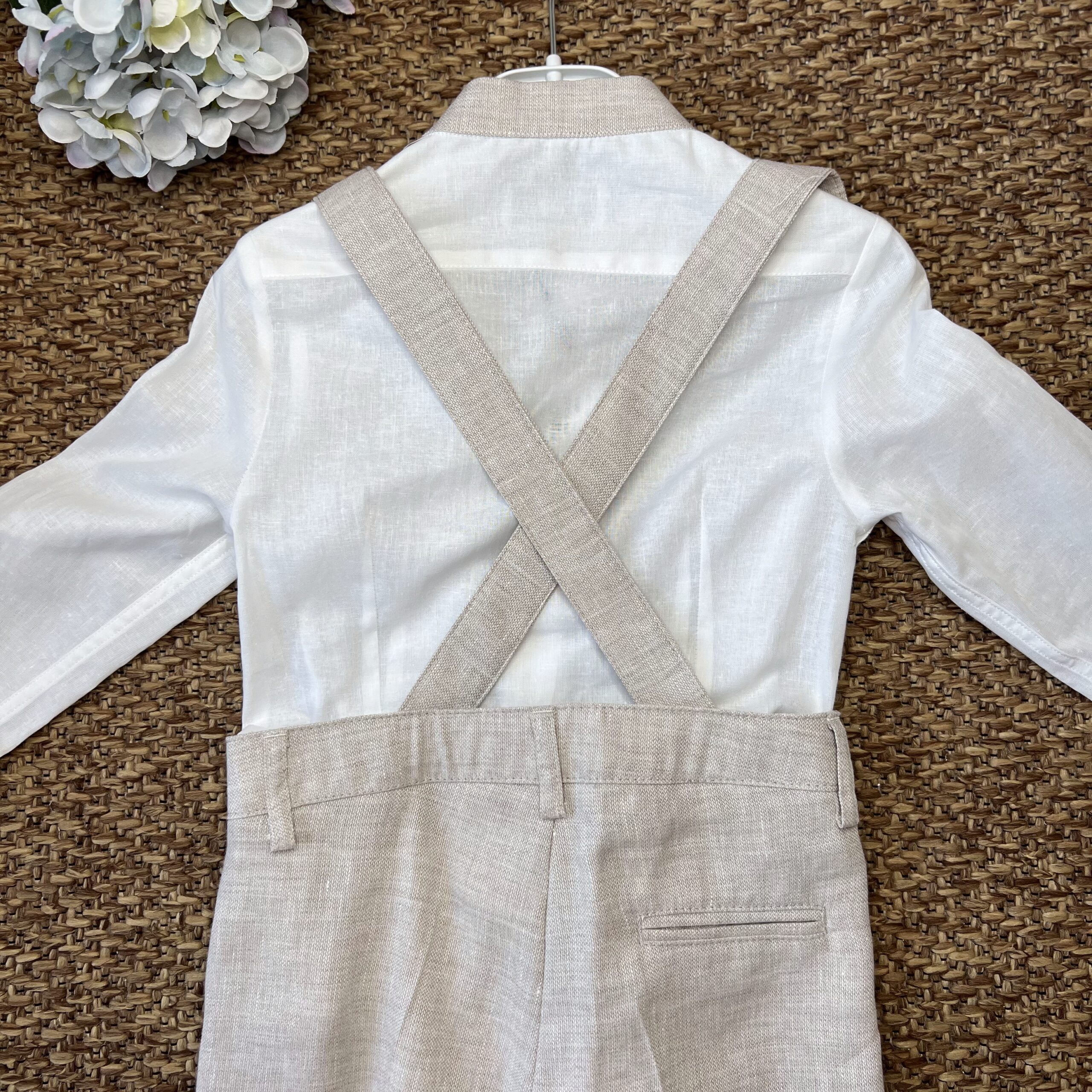 Completo lino con camicia alla coreana 52106-147 DD - immagine 3