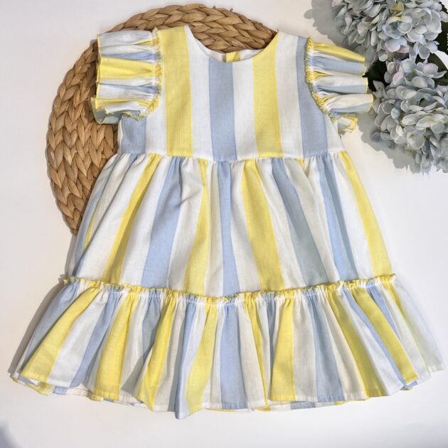 Abitino Righe Giallo Celeste JL