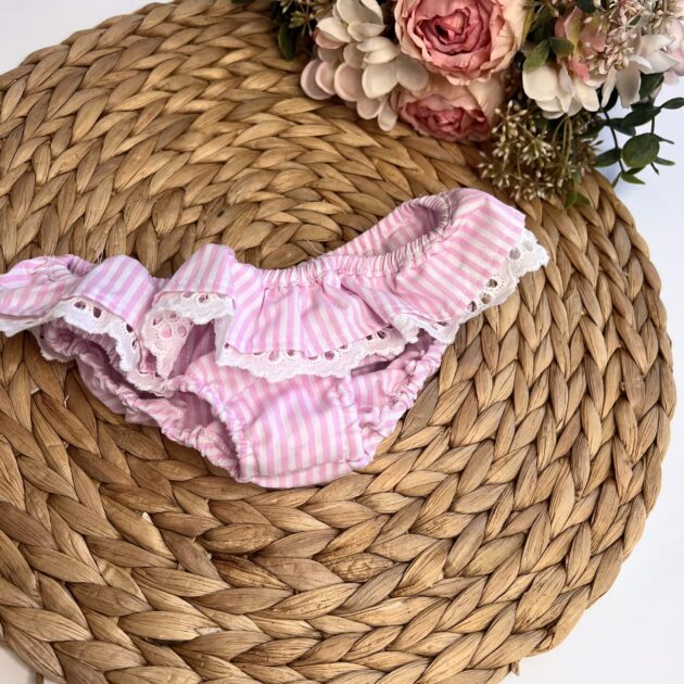 Costume slip righe rosa 61746 PPC