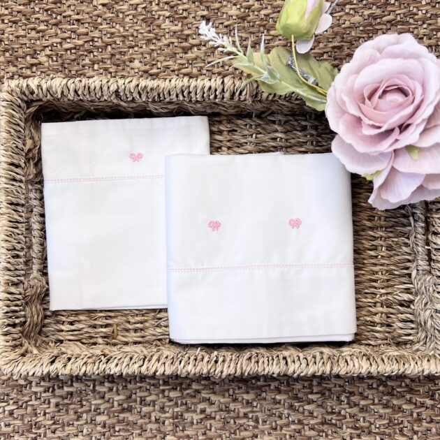 Completo lettino nodini d’amore rosa 333/05