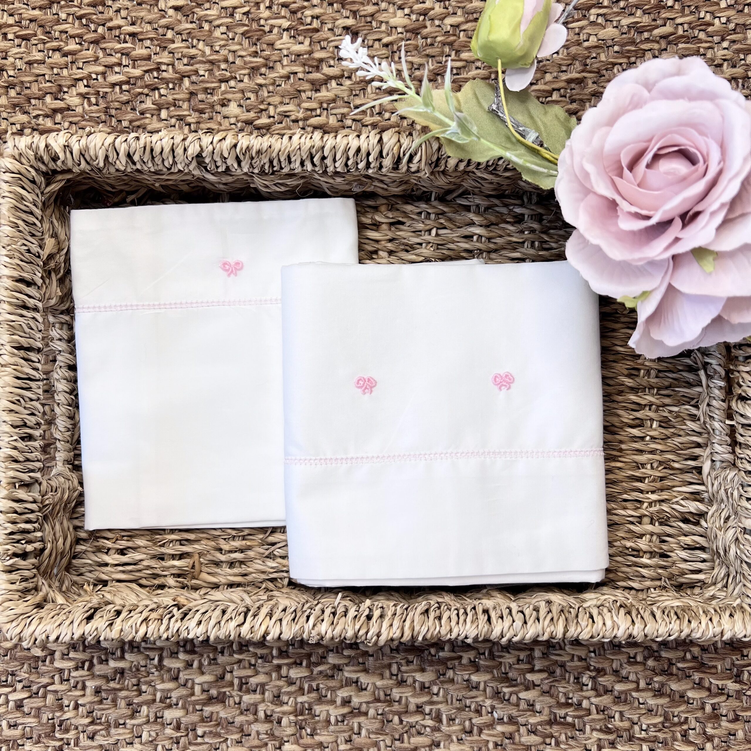 Completo lettino nodini d’amore rosa 333/05