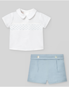 Completo camicina e pantaloncino verde 006-152547 Pz - immagine 2
