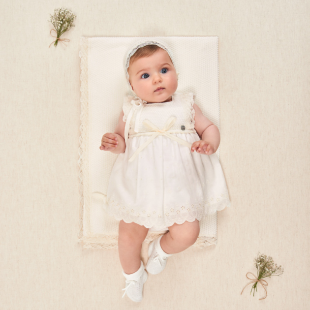Abitino Battesimo con coulotte e cardigan 004-122477 Paz