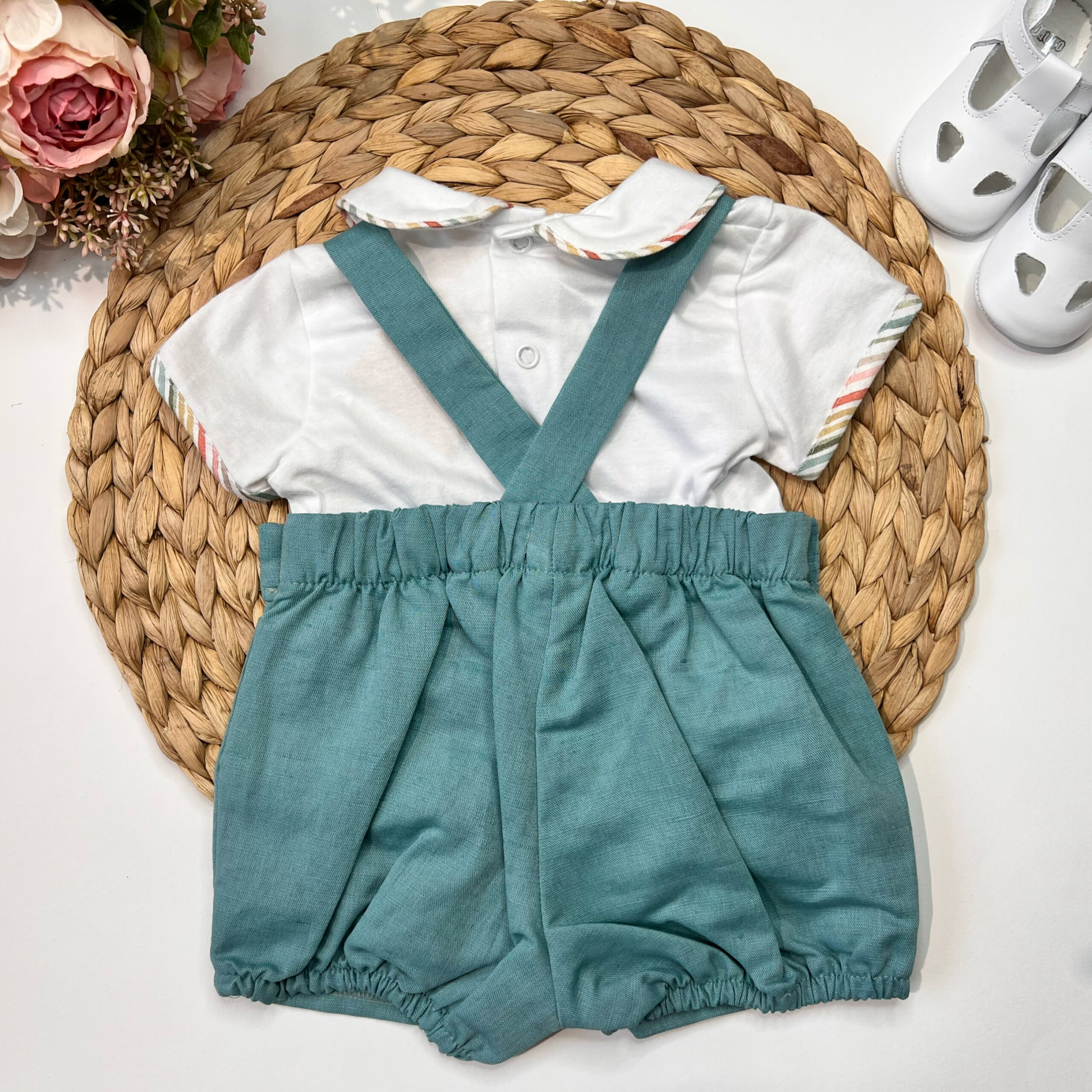 Pagliaccetto Verde con righine colorate 856188 BDF - immagine 2