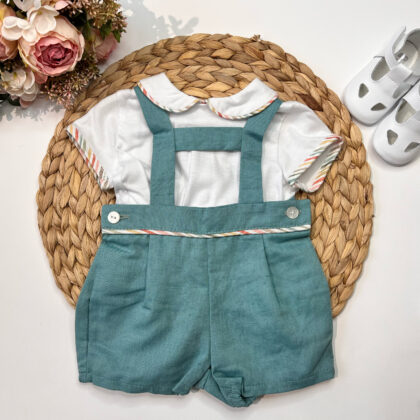 Pagliaccetto Verde con righine colorate 856188 BDF