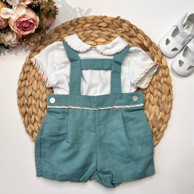 Pagliaccetto Verde con righine colorate 856188 BDF