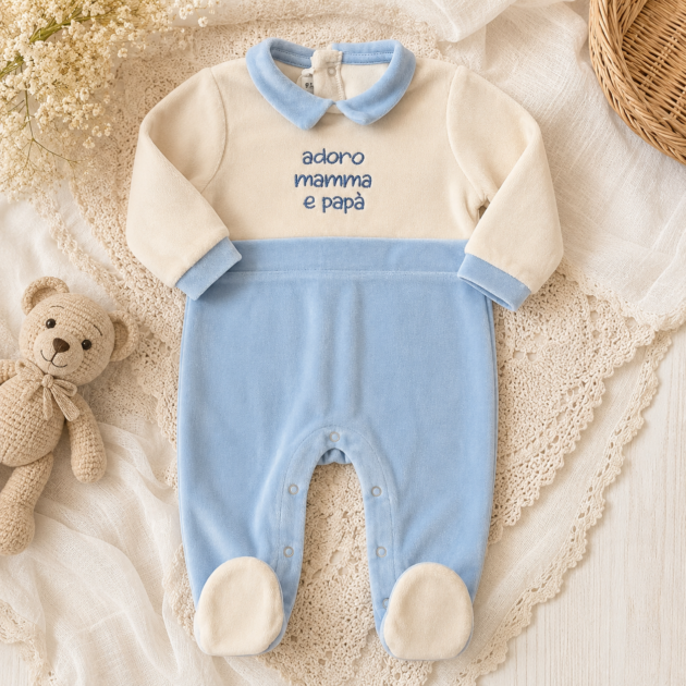 Tutina Ciniglia neonato Adoro mamma e papà | AI | MB