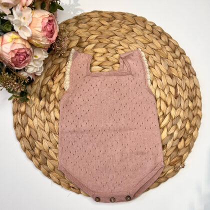 Pagliaccetto Traforato Con Merletto Rosa Antico L&M