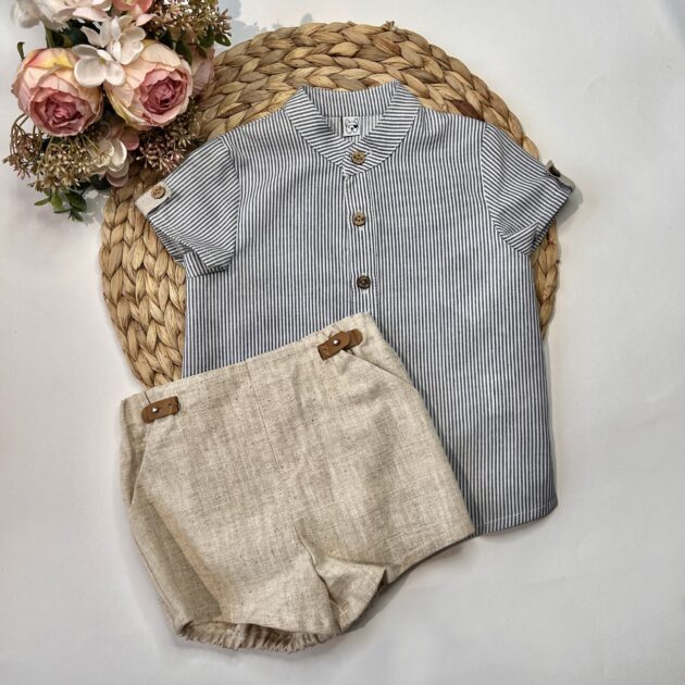 Pantaloncino Lino e camicia righe MYP