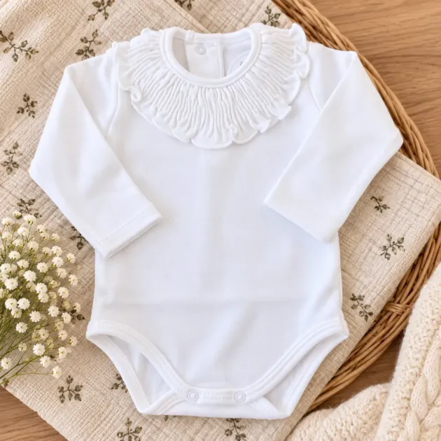 Body con colletto largo Bianco 19128 CL