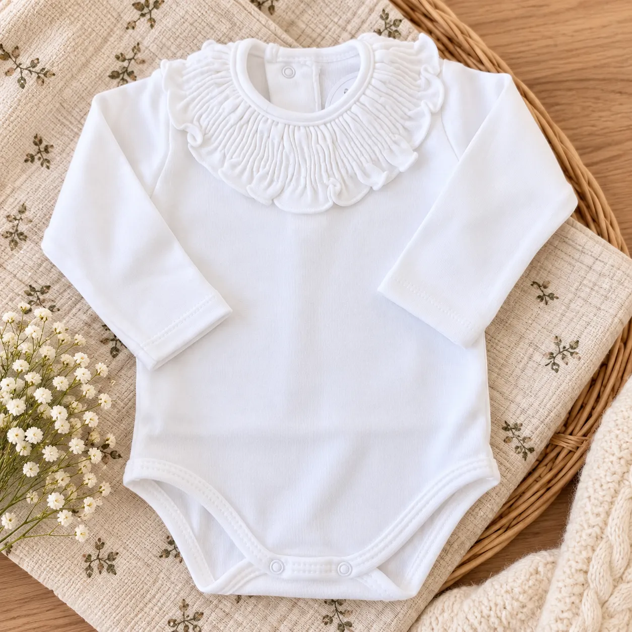 Body con colletto largo Bianco 19128 CL