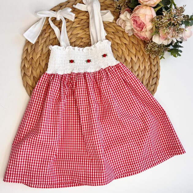 Prendisole quadretti rosso 503bis45r7q