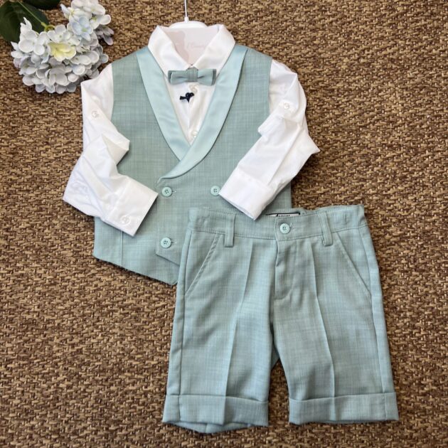 Pant. + Gilet + Camicia e Papillon Verde 51950-419 JJB