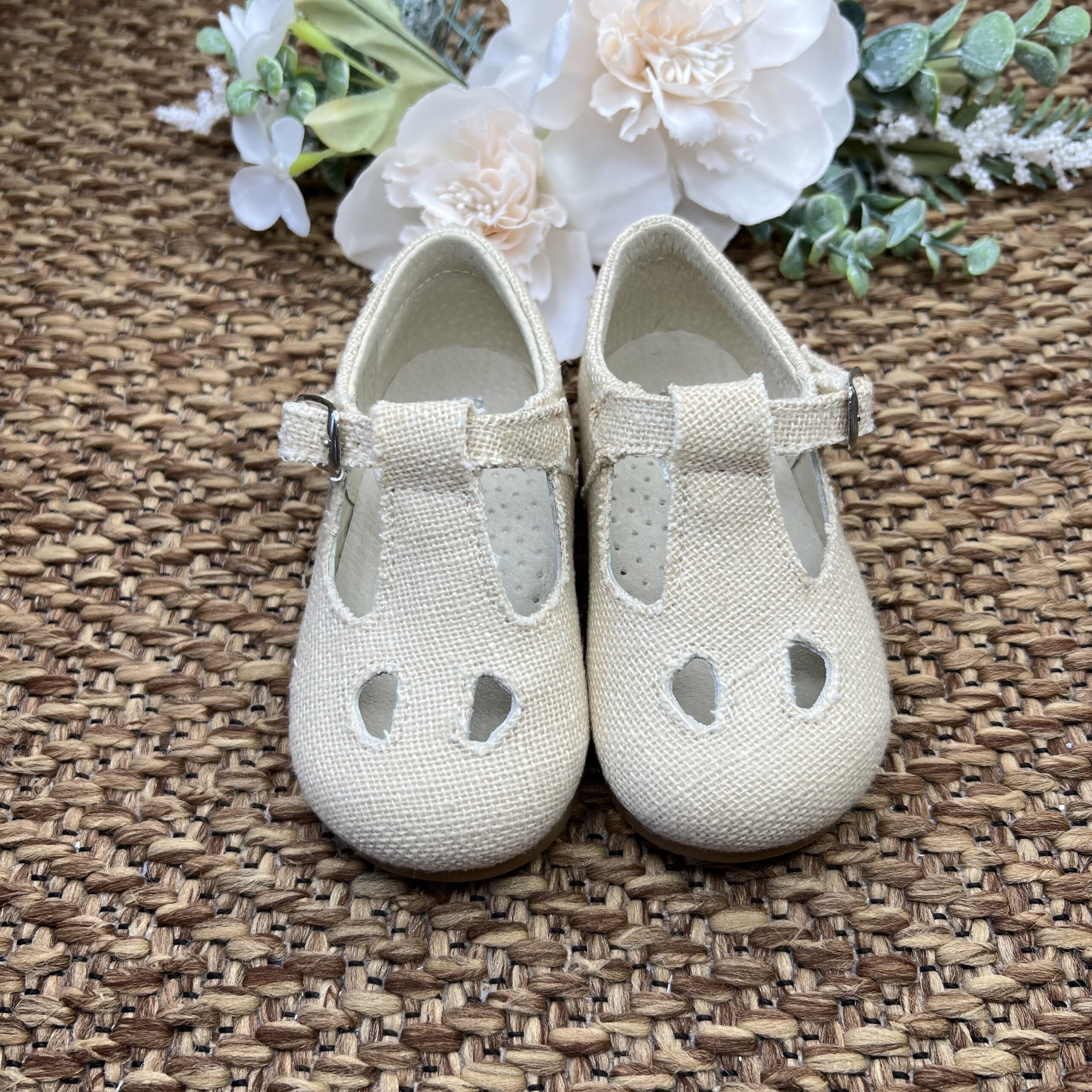 Scarpina Occhietti Lino Crema B2401 PNN