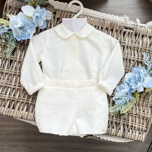 Completo Battesimo organza con ricamo 5648