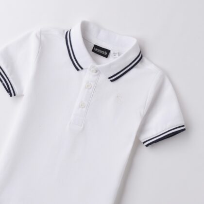 Polo Bianca dettagli Blu SB