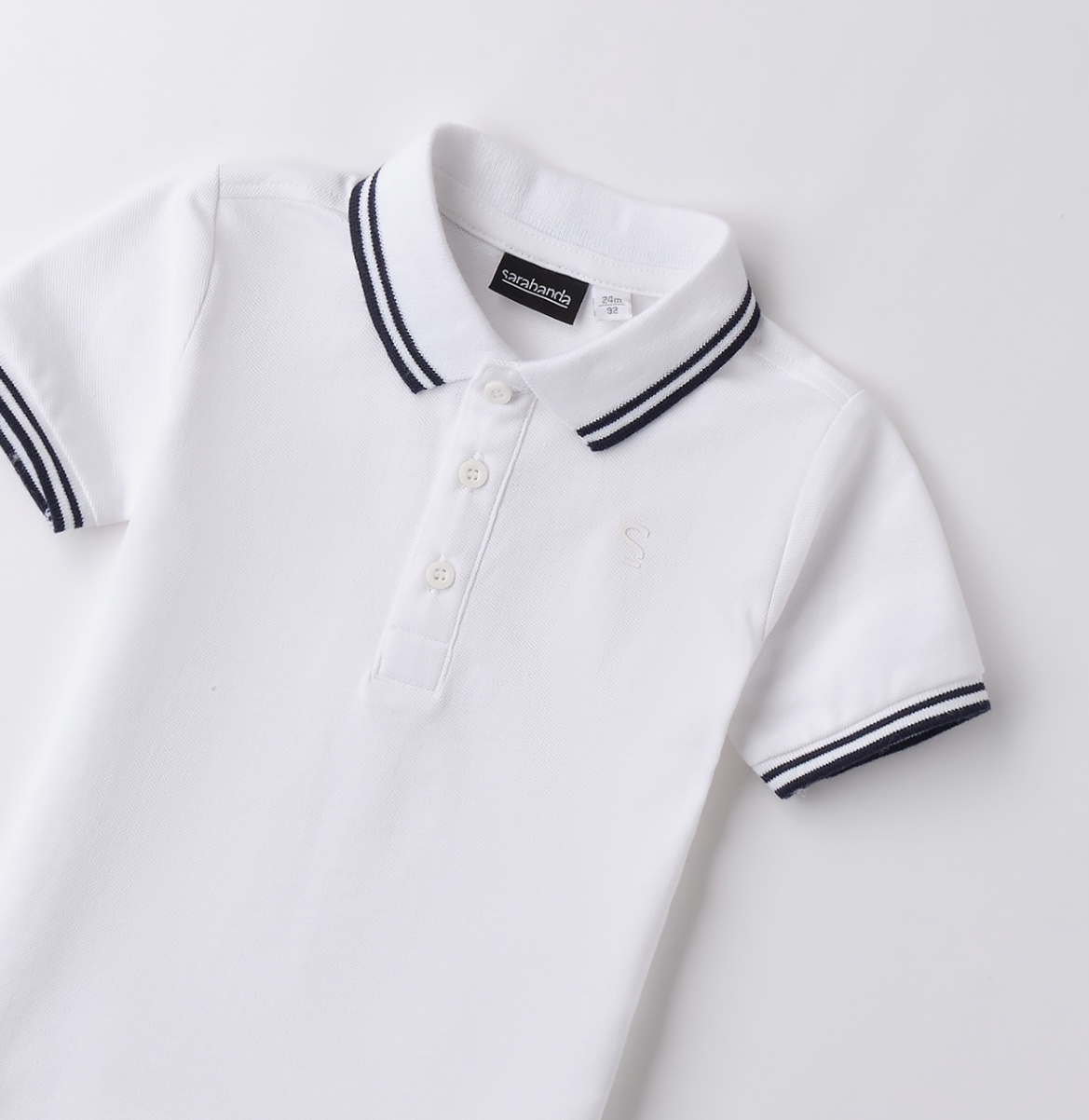 Polo Bianca dettagli Blu SB