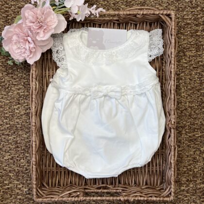 Pagliaccetto Bianco con pizzo JMKS