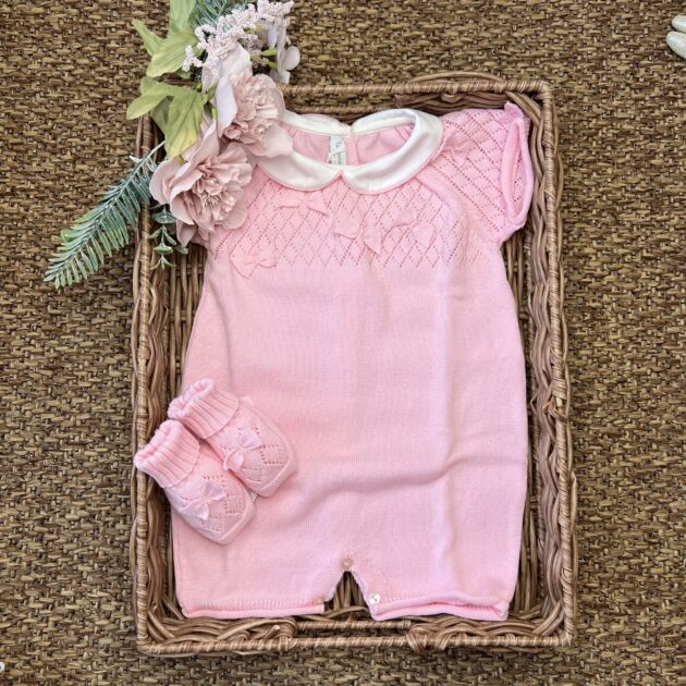 Pagliaccetto Rosa Fiocchi con babbucce  LCN2421