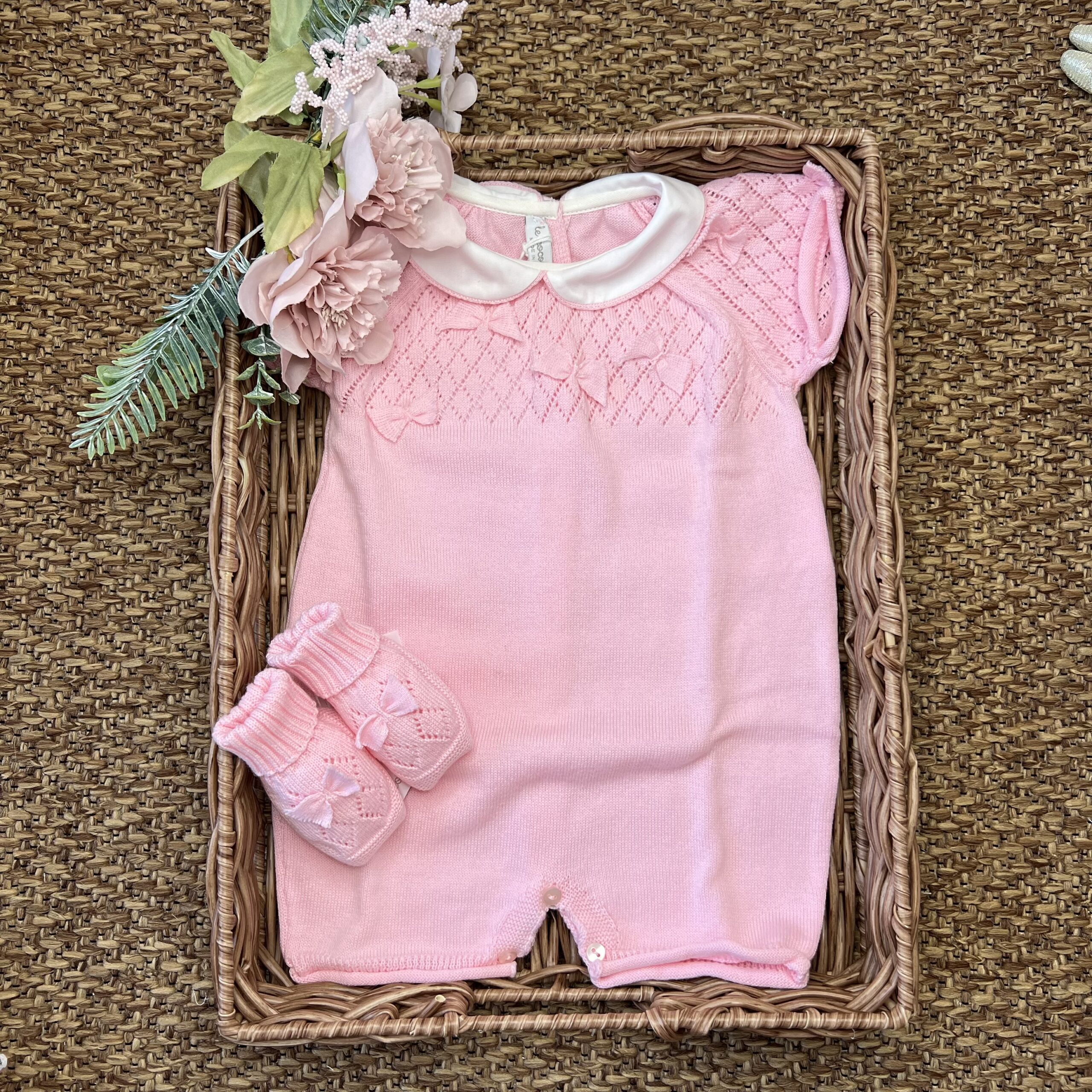 Pagliaccetto Rosa Fiocchi con babbucce LCN2421