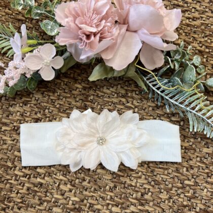 Fascia fiore rosa con strass Giorgia