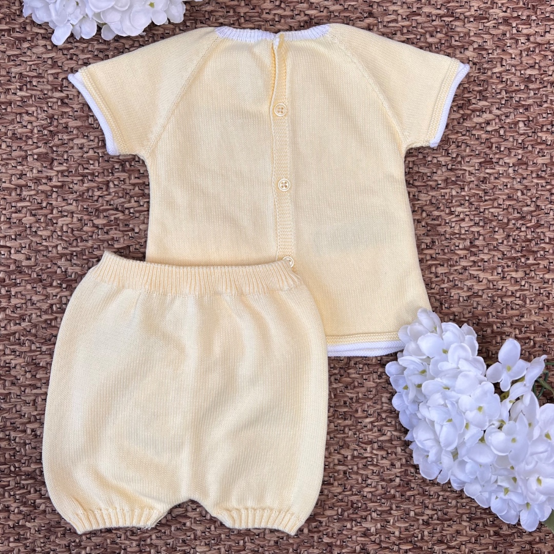 Completo neonato giallo con pant. corto 003-123593 Pz - immagine 2
