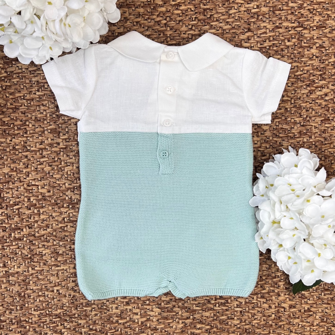 Pagliaccetto neonato con camicia Lino - immagine 2
