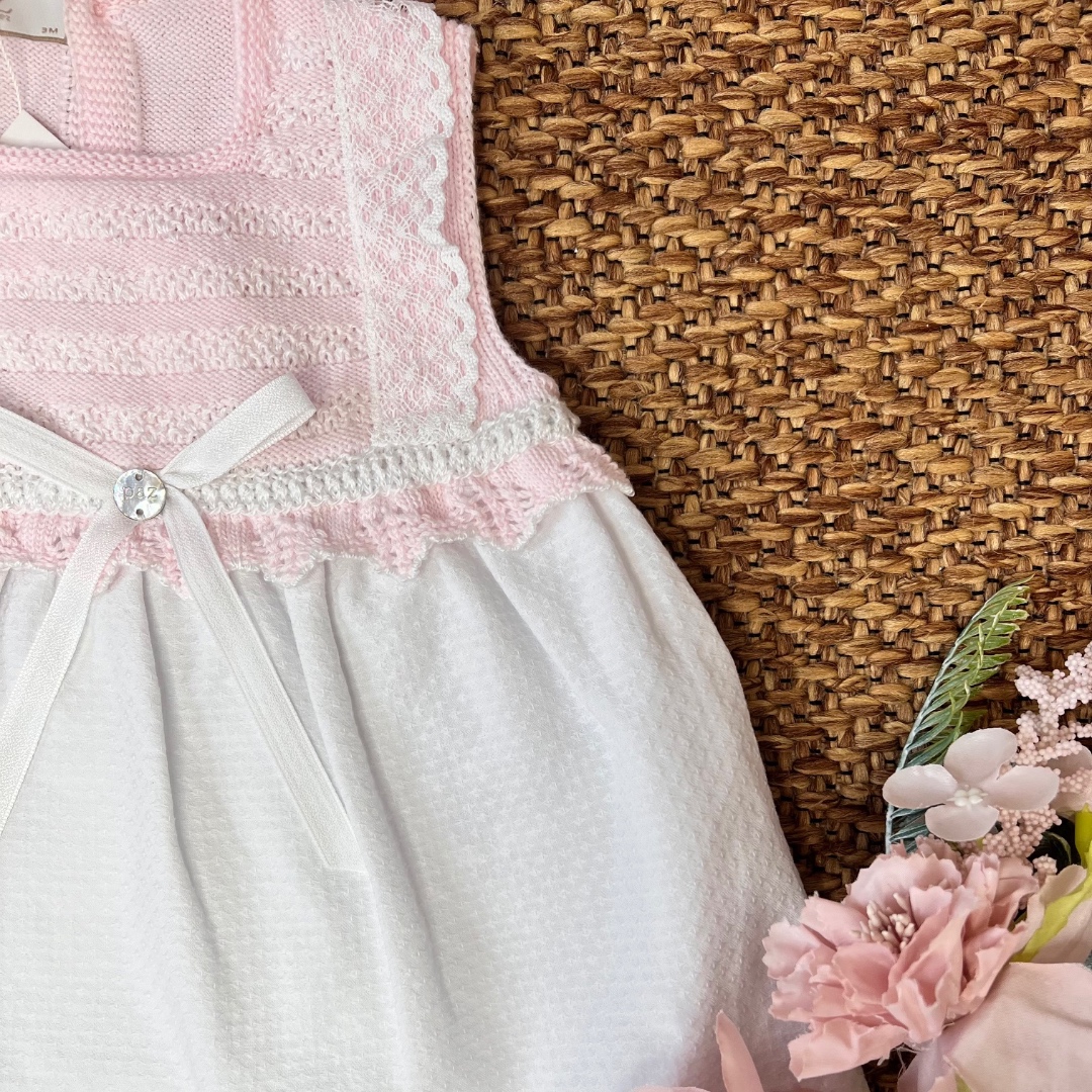 Abitino romantico bianco rosa 004-123391PZ - immagine 2