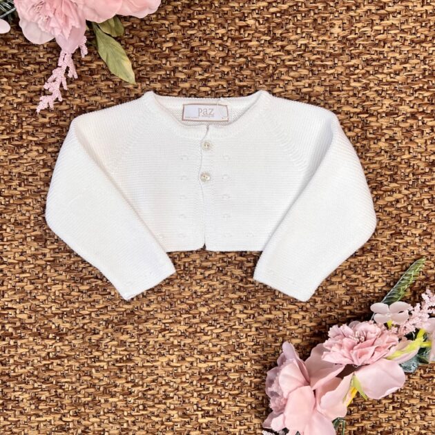 Cardigan bianco 2 bottoni 001-123250 Pz