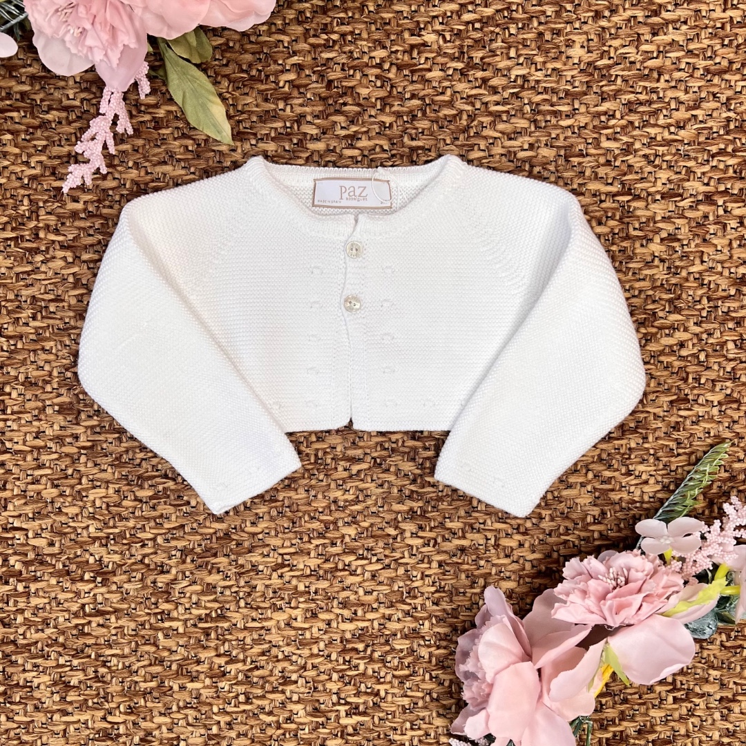 Cardigan bianco 2 bottoni 001-123250 Pz