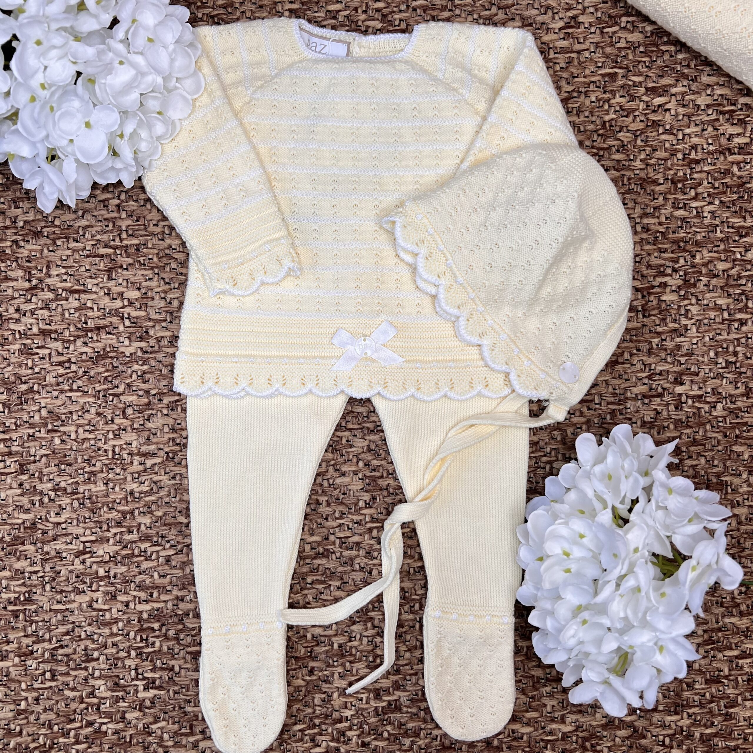 Coordinato con coperta, Coprifasce giallo con ghettina e cappellino | Filo di cotone 040-120513 Pz - immagine 3