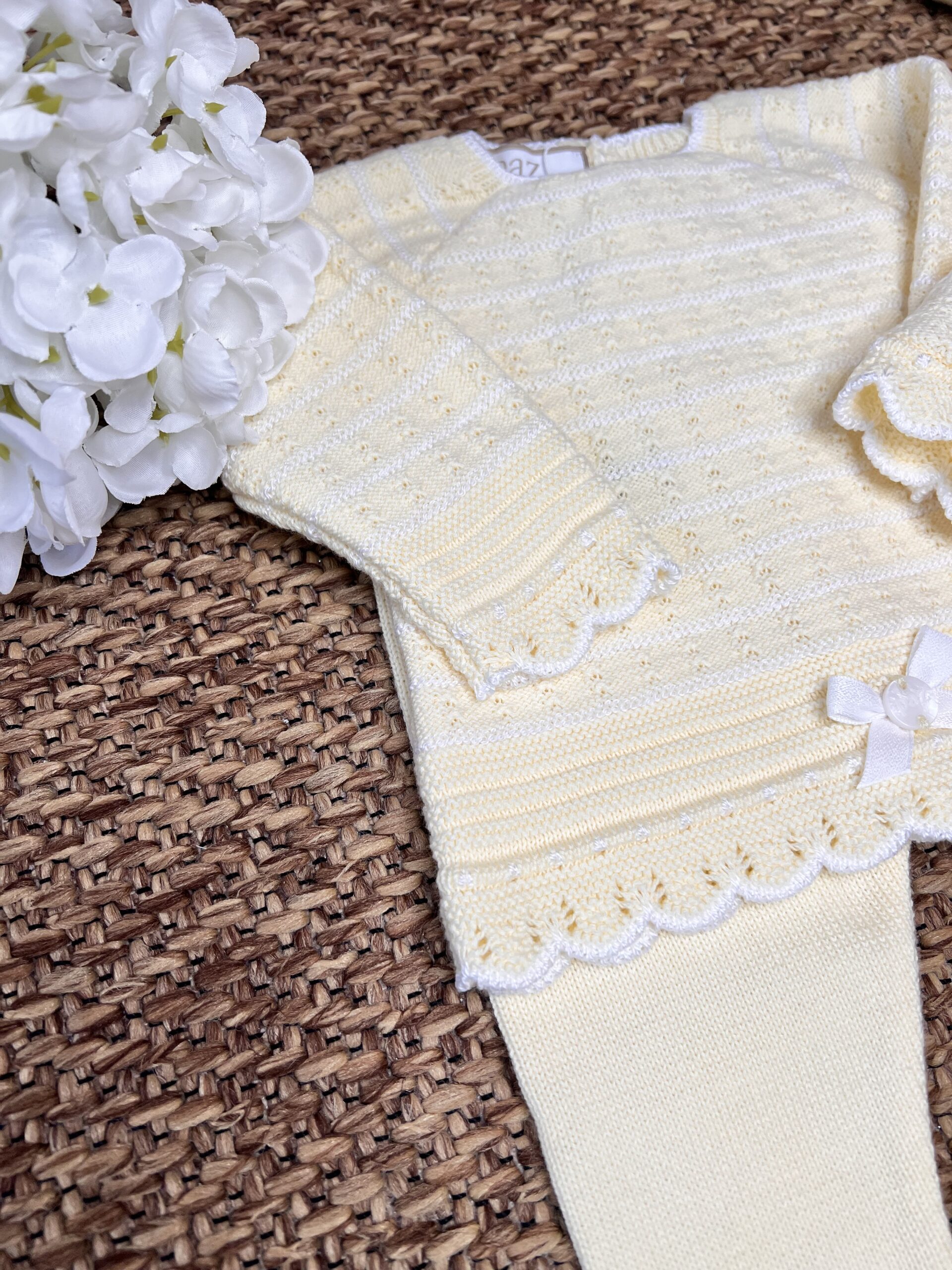 Coordinato con coperta, Coprifasce giallo con ghettina e cappellino | Filo di cotone 040-120513 Pz - immagine 4