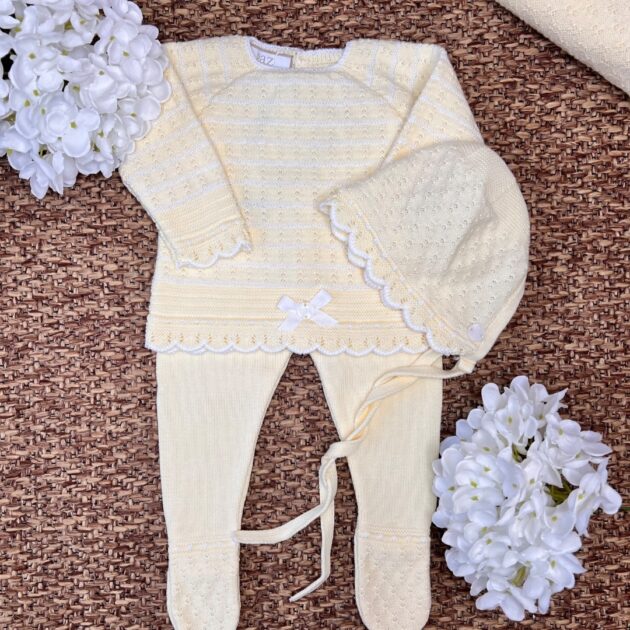 Coprifasce giallo con ghettina e cuffietta | Filo di cotone 103-123518 PZ