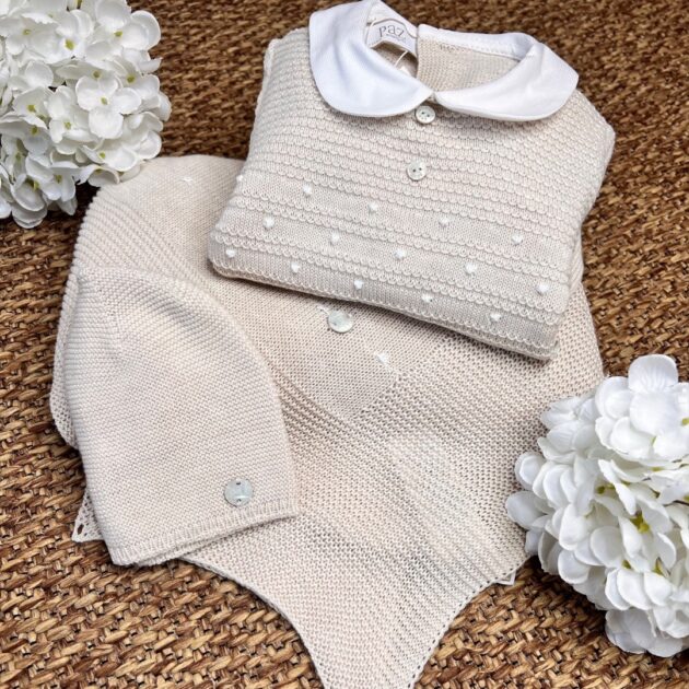 Coordinato con coperta, tutina e cappellino | Filo di cotone 029-123496