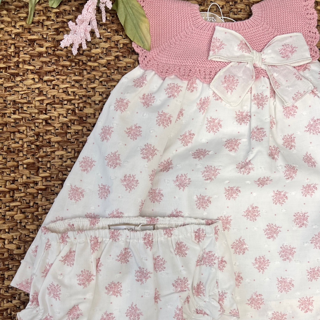 Abitino fiori e fiocco con coulotte 004-123651 - immagine 2