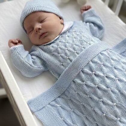 Coordinato nascita neonato Punto Smok | Filo di cotone T26L-18