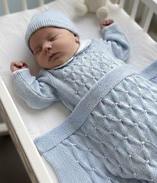 Coordinato nascita neonato Punto Smok | Filo di cotone T26L-18