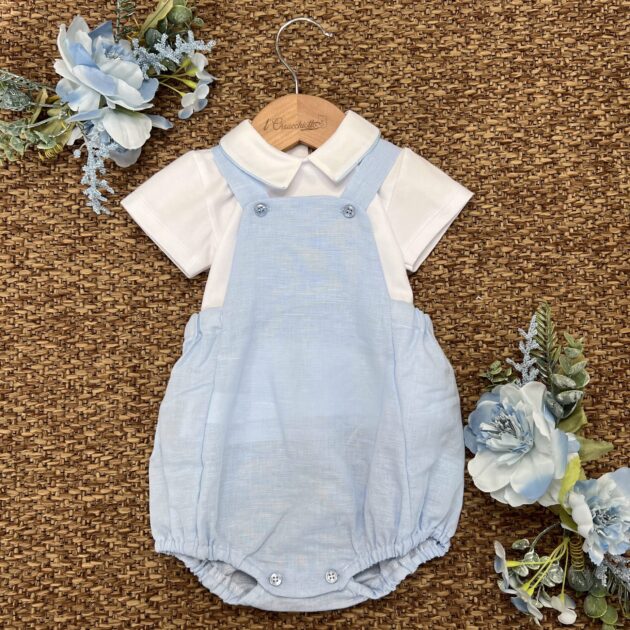 Pagliaccetto celeste con maglia con colletto | Estivo | B08234