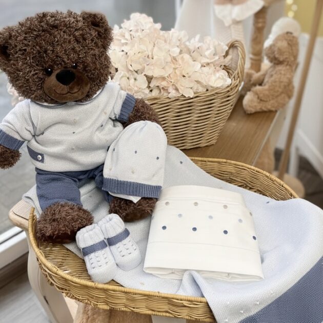 Coordinato nascita neonato celeste e blu | Filo di cotone 3609.2