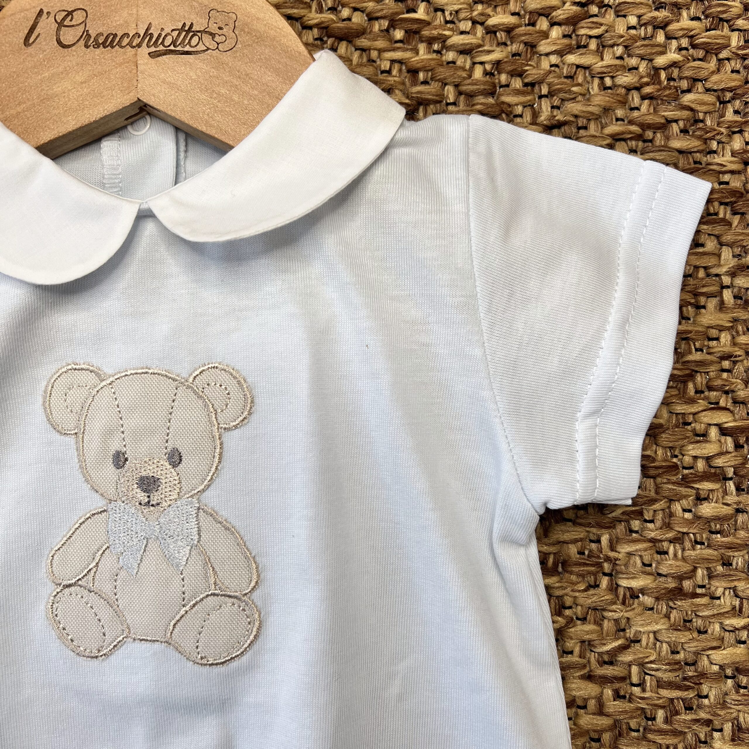 Pagliaccetto neonato Jersey celeste orsetto TM46 - immagine 2