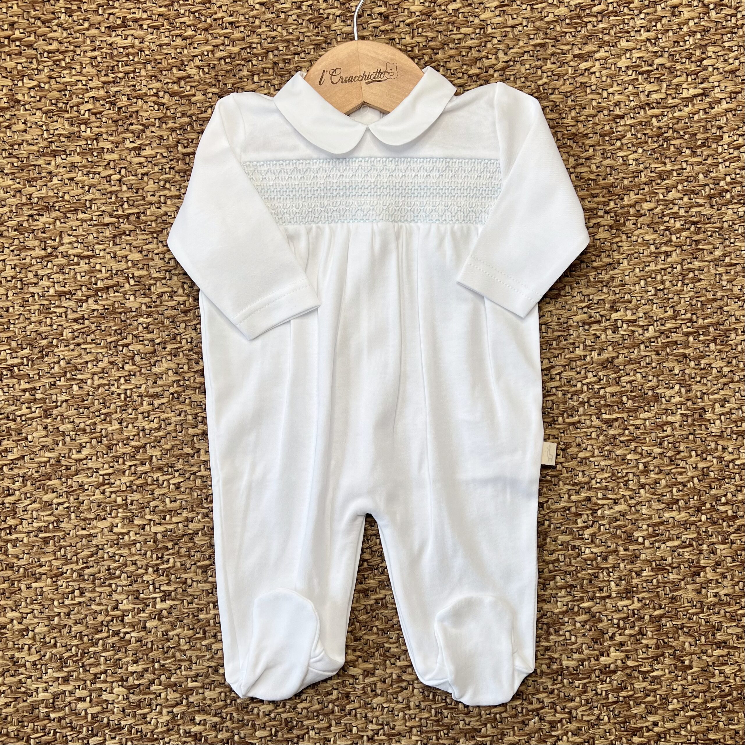 Tutina neonato Jersey bianca punto smok TL52M - immagine 2