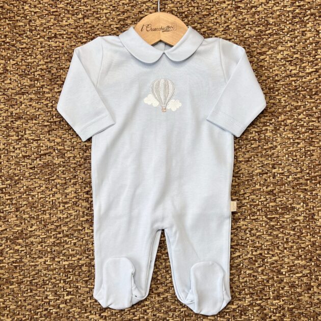 Tutina neonato Jersey celeste mongolfiera AB50B