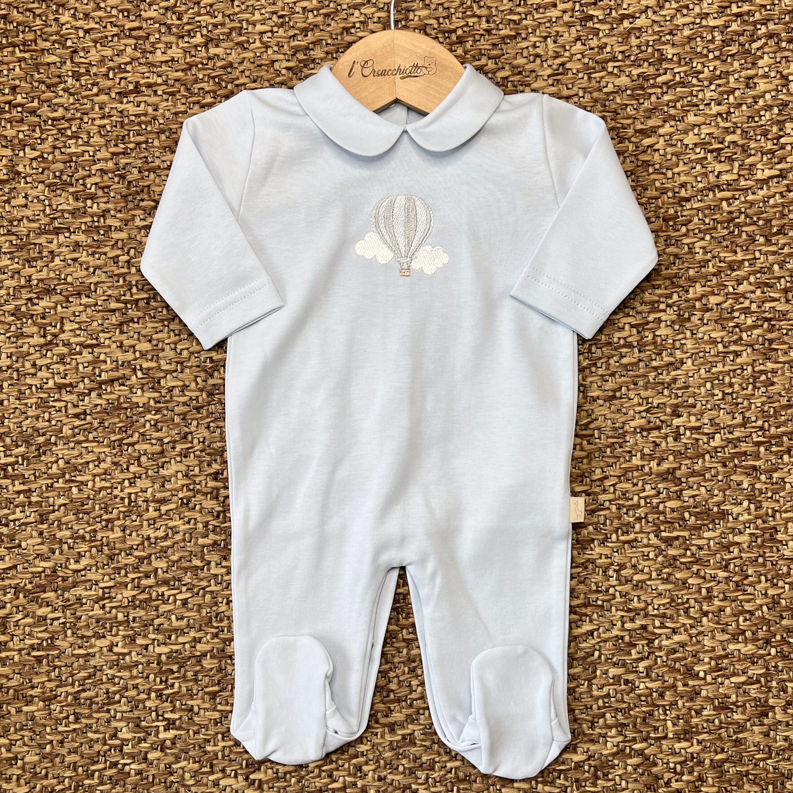 Tutina neonato Jersey celeste mongolfiera AB50B