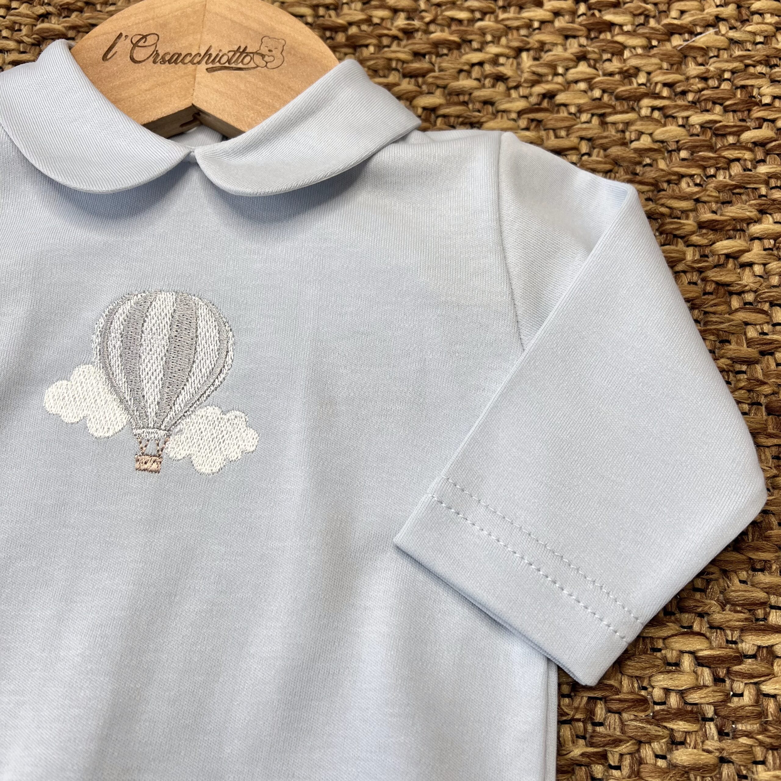 Tutina neonato Jersey celeste mongolfiera AB50B - immagine 2